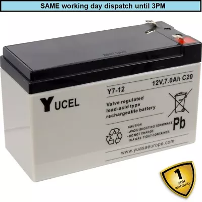 Fiamm FG20721 FG20722 Replacement Battery 12volt 7ah From YUASA YUCEL • £19.95