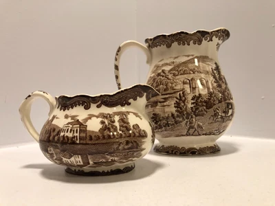 £9.95 • Buy Vintage Royal Worcester Palissy 1790 Avon Scenes Pair Of Jugs F11