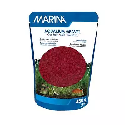 Marina Decorative Aquarium Fish Tank Gravel Red 450g • £2.69