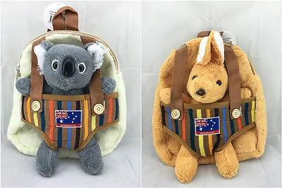 Australian Souvenir Animal Kid Backpack Shoulder Bag W/Soft Toys Pull Out Koala • $22.95