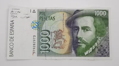 1992 / Banco De España Spain - 1000 Pesetas Banknote Serial No. 5F 928973 • £6.99