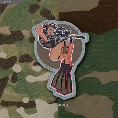 Milspec Monkey MSM Morale Patch Nylon Hook Loop - Pin Up Dive Girl - Color NEW • $8.95