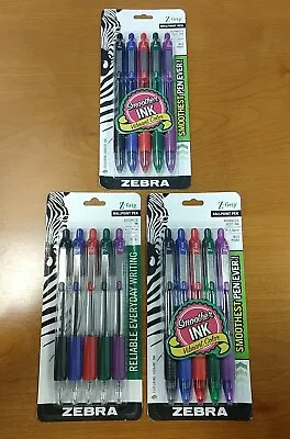 3 Packs Zebra Z-Grip Retractable Ballpoint Pen Med Point 1.0mm 5 Colors/pk - 7C • $8.99