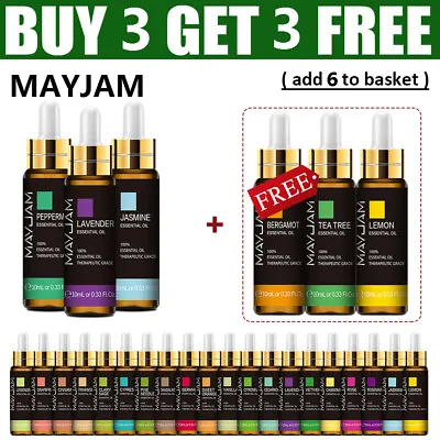 $7.99 • Buy 10ml Essential Oils Pure & Natural Therapeutic Aroma Diffuser Oil 37+ Scents