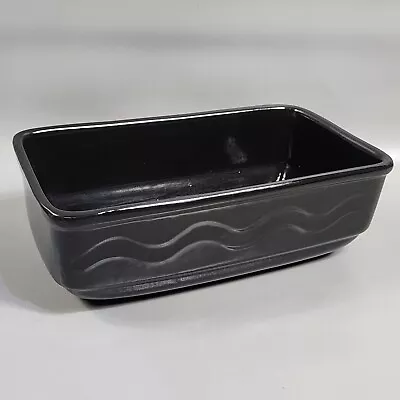 Vintage Hubert Art Pottery Stoneware Bread Loaf Pan Baking Dish Black SC-10 • $19.99