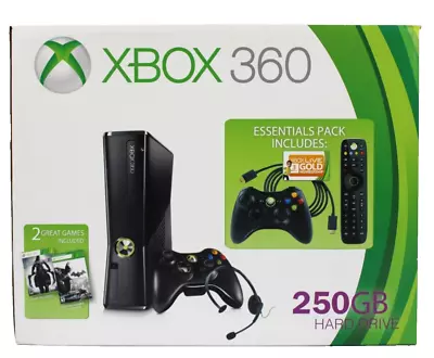 Microsoft XBOX 360 S Slim Black Console 250GB Brand New Sealed NOS Rare • $799.96