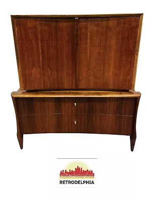 Mid-Century Modern Sculptural Walnut Gentlemen’s Chest • $1995