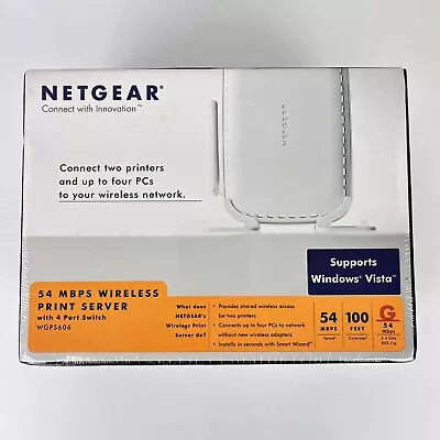 Netgear WGPS606 54 MBPS Wireless Print Server With 4 Port Switch New • $25