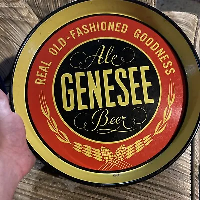 VTG Genesee Ale Beer Real Old Fashioned Goodness 12  Beer Tray Bar Mancave • $40