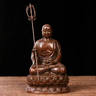 12'' China Tibet Ksitigarbha Buddha Bronze Statue • $496.44