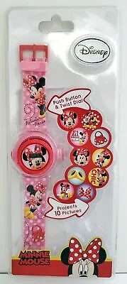 NEW Disney MINNIE MOUSE Kids Projection Watch Projects 10 Pictures (New Battery) • $12.95