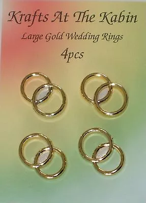 4 Double Gold Wedding Ring Embellishments For Cards And Crafts • £2.95