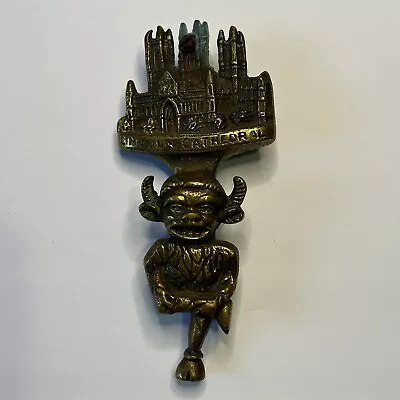 $44.76 • Buy Antique Brass Gargoyle LINCOLN CATHEDRAL Door Knocker 6  England 