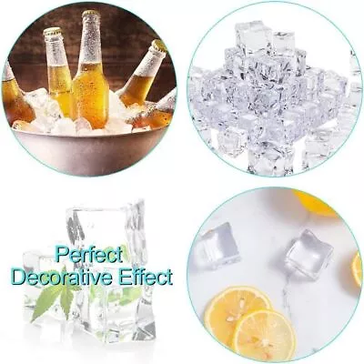 40X Clear Fake Artificial Acrylic Ice Cubes Crystal For Photography Display NEW • £5.99