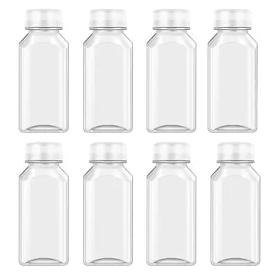 8 Pcs 8 Oz Juice Bottles Plastic Mini Fridge Bottles Leak Proof Beverage Co... • $20.62