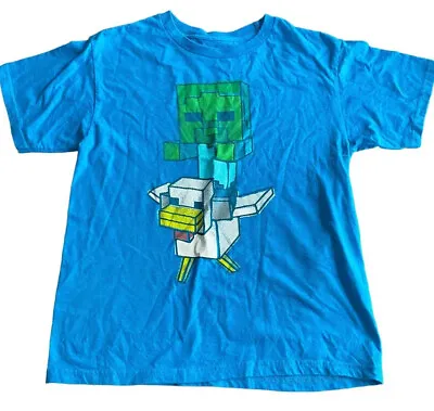 Minecraft Tee Shirt Boys Xl 12 Blue Duck Zombie Creeper Soft T Youth Girls Jinx • $10.99