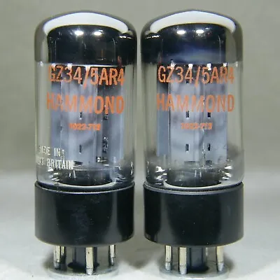 Matched Pair Mullard GZ34/5AR4 OO-Getter England Strong 4 Notch F32 June 1966 • $340