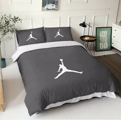 $24 • Buy All Size Bed Ultra Soft Quilt Duvet Doona Cover Set Bedding Basketball Grey