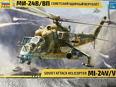 Zvezda 4823 Soviet Attack Helicopter MIL-Mi 24 V /VP  With After Market • £46.99