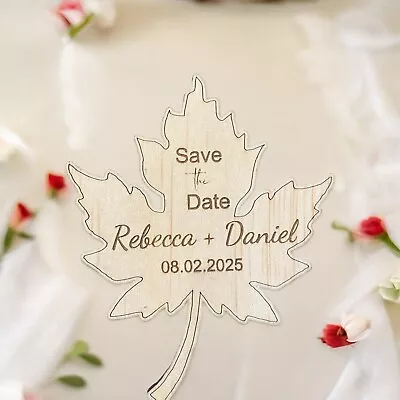 Handmade Magnet Save The Date - Personalised Wooden Maple Wedding Invitation • $7