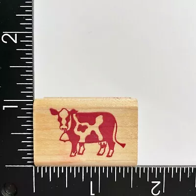 SonLight Impressions Spotted Dairy Cow With Bell Wood Mounted Rubber Stamp • $2.47