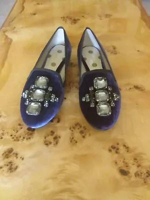 Boden Velvet Crystal Embellished Shoes UK 3 EU 36 • £25