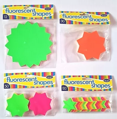 Neon Fluorescent Stars Retail Shop Labels Price Colour Displays  • £2.95