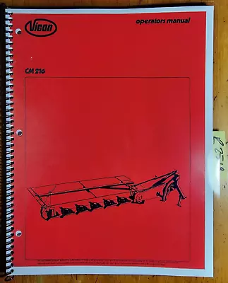 $16.49 • Buy Vicon CM 216 Disc Mower Owner's Operator's Manual 70.002.816