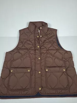 J.Crew Quilted Excursion Vest Signature Puffer Roasted Cocoa Sz 2X Women Nwt • $50