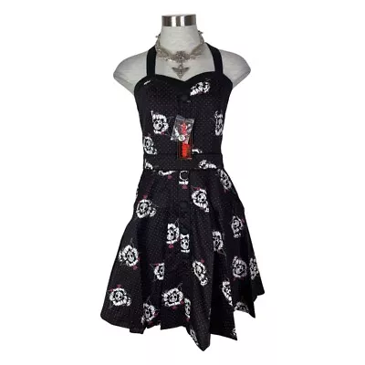 Voodoo Vixen Pin Up 50's Vintage Rockabilly Retro Black Gothic Dress Dra2464 S • $13.74