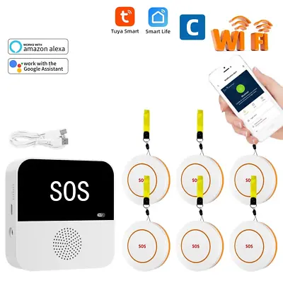 Wireless WiFi Elderly Caregiver Pager SOS Call Button Emergency SOS Alert System • $40.41