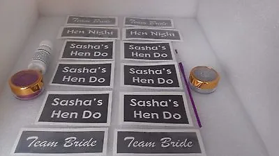 Hen Party Glitter Tattoo Set Inc Personalised Name & Mix Themed Stencil Night  • £16.75