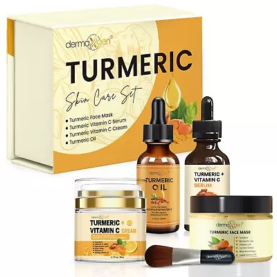 Turmeric Set Of 4 - Turmeric Cream Turmeric Serum Turmeric Oil & Mask /brush • $58.95
