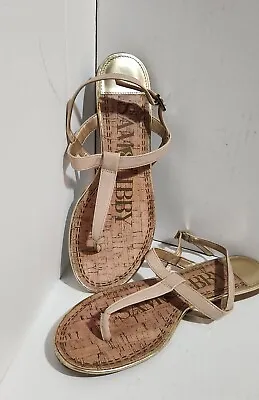 Sam & Libby Beige T-Strap Sandal Size 10 • $9.96