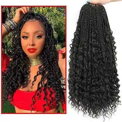 Synthetic Braiding Hair Extensions Goddess Box Braid Crochet Hair Curly End • £4.58