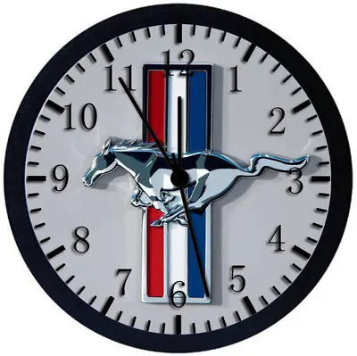 Mustang Black Frame Wall Clock Nice For Decor Or Gifts W191 • $19.95