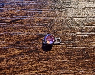 £3 • Buy Titanium Pink Crystal Microdermal Attachment 1.2 Mm Thread 4 Mm Diameter 