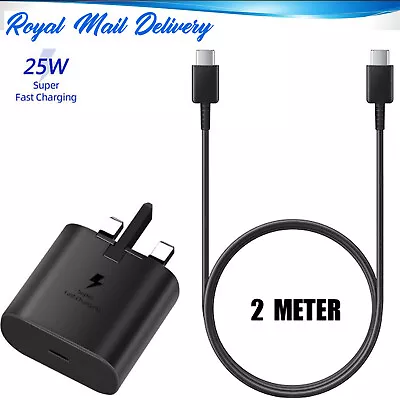 Real 25W Super Fast Charger Plug & 2M USB C To USB C Cable For Mobile Phones Lot • £11.95