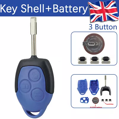 Remote Key Fob Case Cover 3B W/ Battery VL2330 For Ford Transit Connect MK7 Van • £8.65