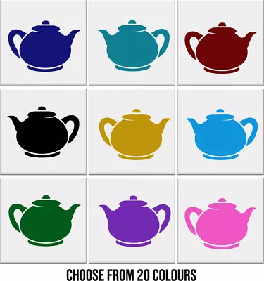 Kitchen Tile Stickers TEAPOT Tile Transfers Vinyl Wall Decals Left Or Right • £7.99