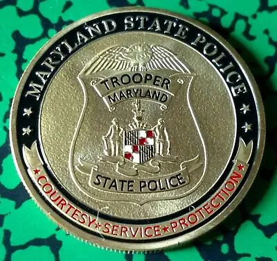 Maryland State Trooper Police Department #1275 Colorized Art Round • $5.49