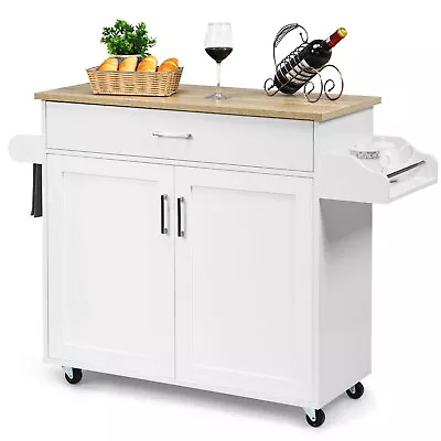 Giantex Kitchen Island Trolley Cart Storage Cabinet W/ Towel & Spice Rack Drawer • $245.95