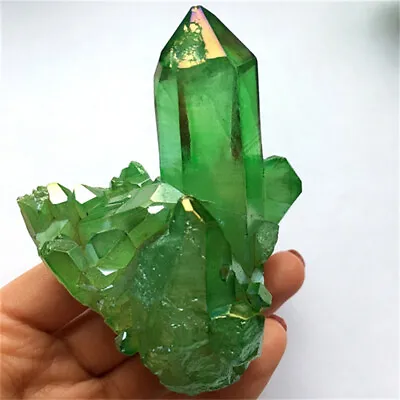 £7.99 • Buy Natural Green Crystal Cluster Quartz Crystal Gem Stone Healing Mineral Reiki