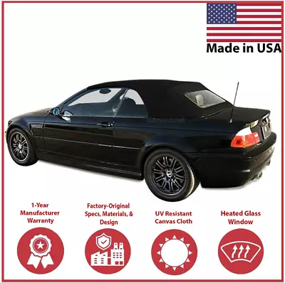 Fits BMW 3-Series E46 2000-2006 Convertible Top Black GERMAN Cloth HAARTZ • $713.70