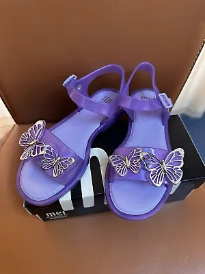 MEL BY MELISSA Mar Fly Sandal Little & Big Kid LILAC/GOLD Size 3 • $30