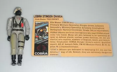 1984 Vintage GI Joe Lot ARAH Cobra Stinger Driver 3.75 Figure File Card Complete • $27.99