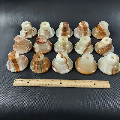 Lamp Base Or Step Lamp Part.  3 Inch Base.  Various Marble.  Lot Of 15 Each. NOS • $159.95