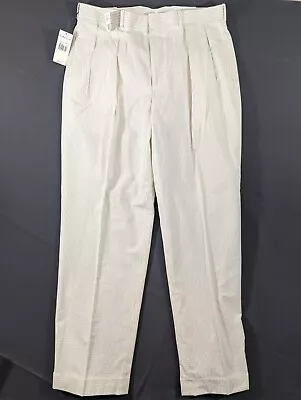 NWT Vintage Polo Ralph Lauren Men's Pleated Seersucker Pants 36x32 READ • $39.99