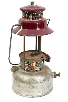Vintage Red Chrome AGM Single Mantle Lantern #3016 American Gas Machine No Globe • $149.99