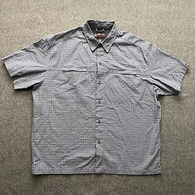 Eddie Bauer Shirt Mens XL Gray Short Sleeve Button Vented Fishing Hiking Ebtek • $15.99